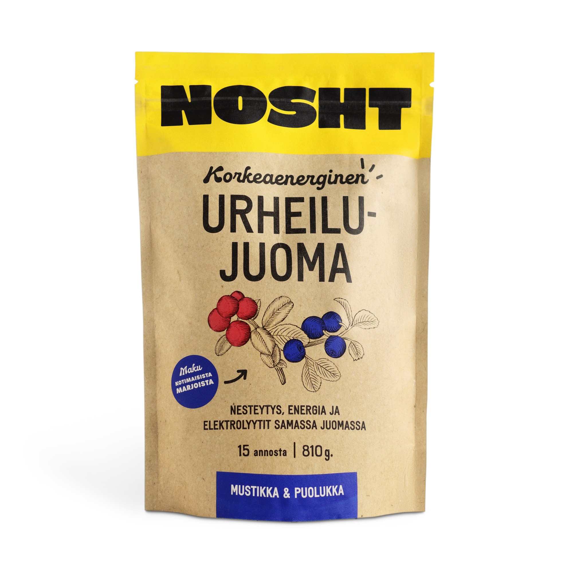 Nosht Korkeaenerginen Mustikka Puolukka 810 g urheilujuoma
