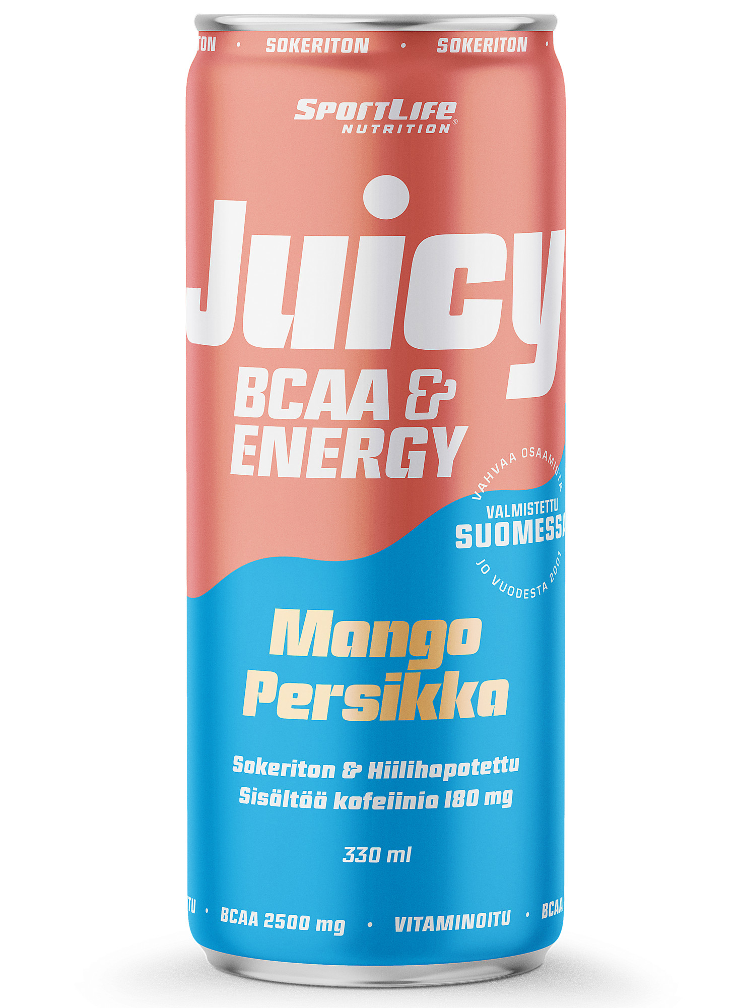 SportLife Nutrition Juicy BCAA Mango-Persikka 330ml hiilihapotettu virkistysjuoma