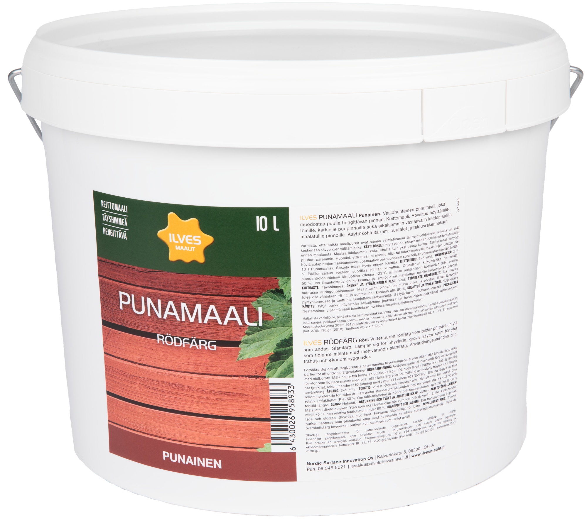 Ilves 10l täyshimmeä punamaali