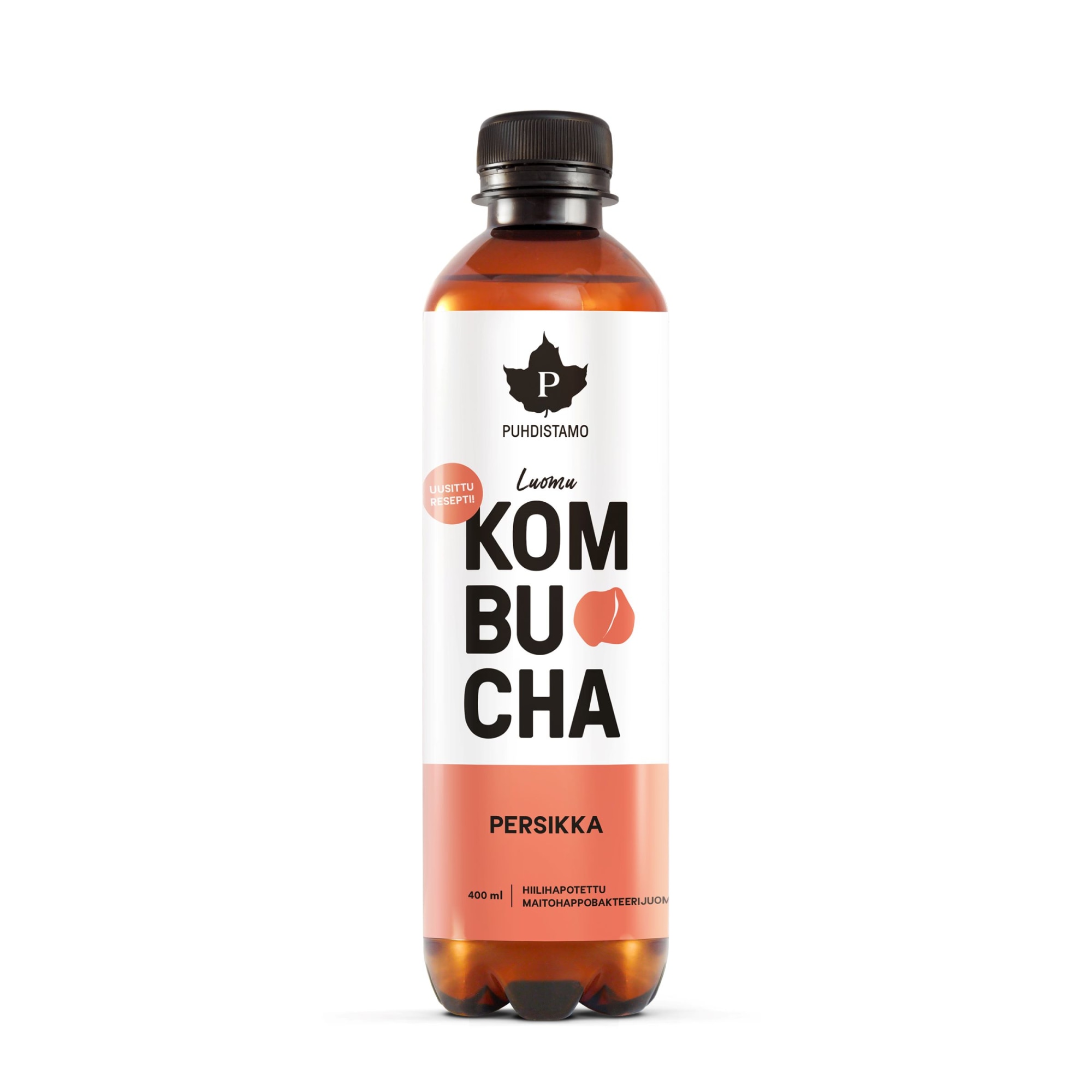 Puhdistamo Luomu Persikka 400 ml kombucha