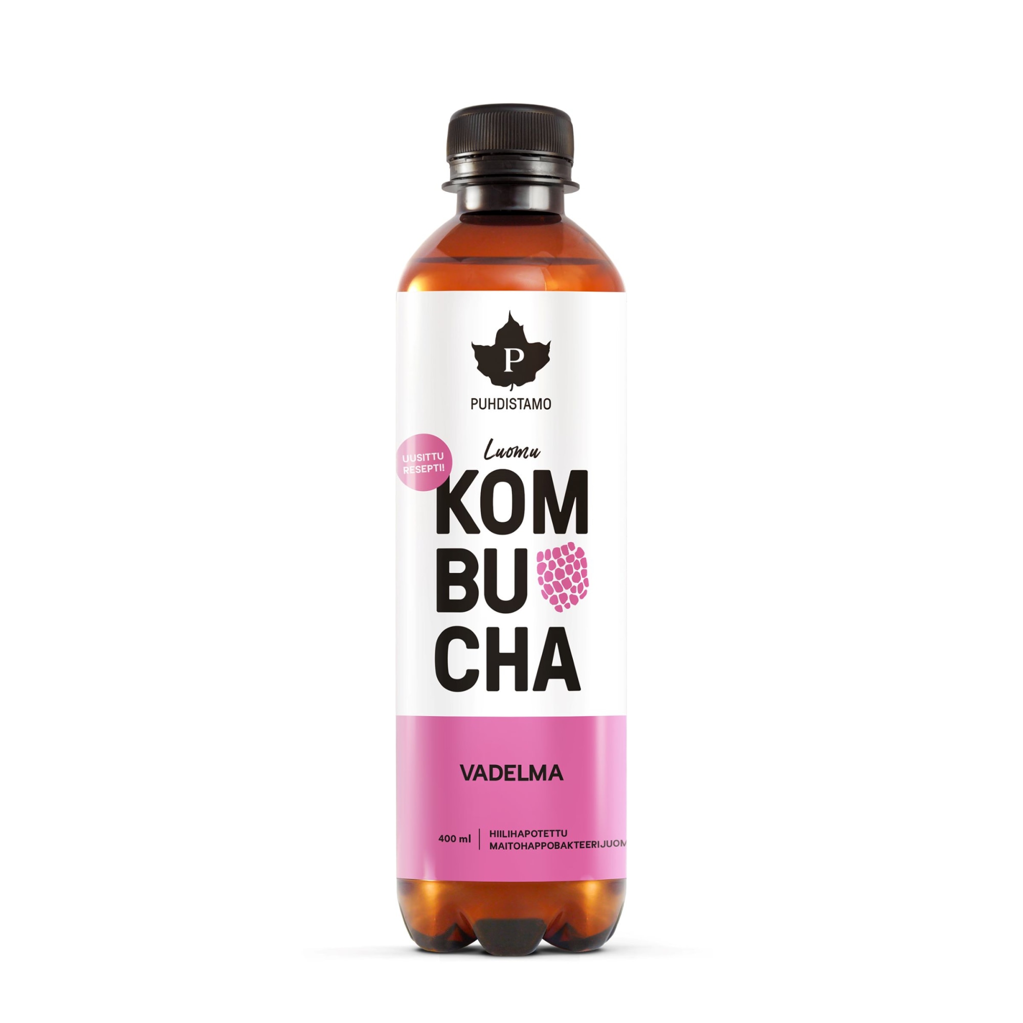 Puhdistamo Luomu Vadelma 400 ml kombucha