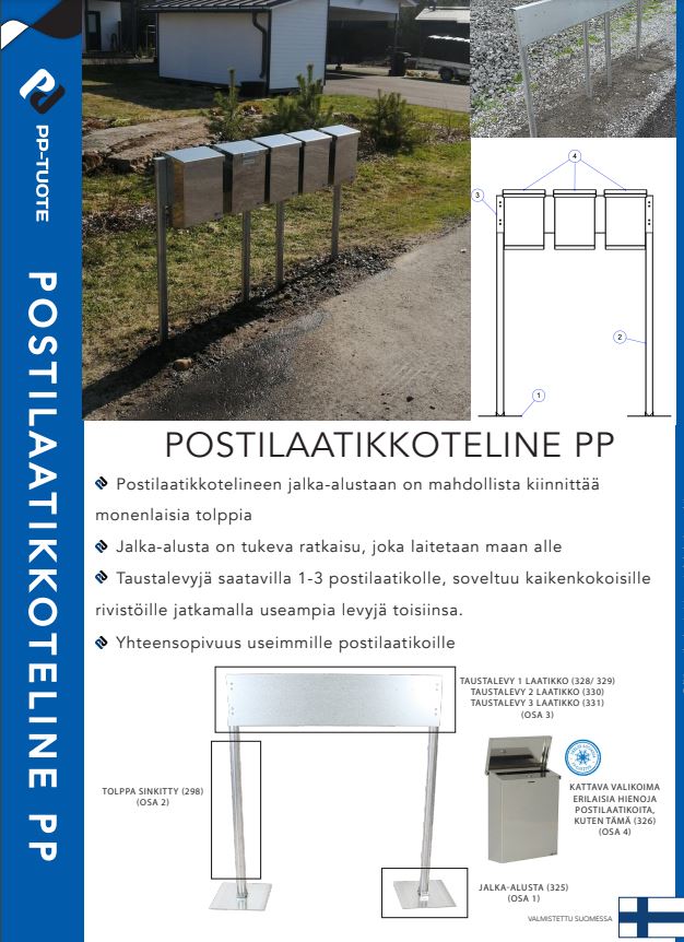 PP-Tuote Tolppa sinkitty postilaatikkotelineen tolppa