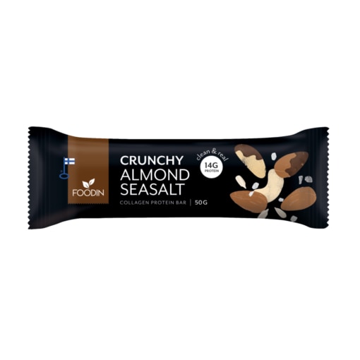 Foodin Collagen Almond Seasalt 50g proteiinipatukka