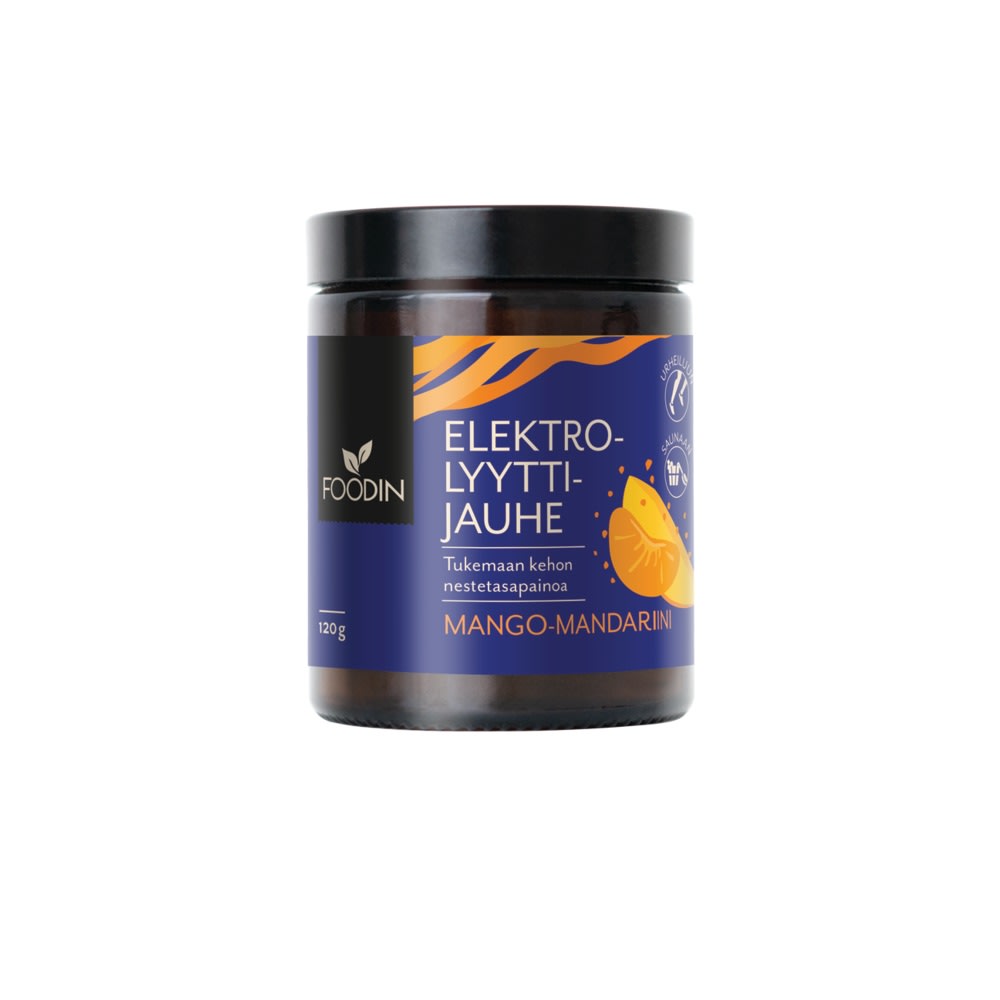 Foodin Mango-Mandariini elektrolyyttijauhe 120 g ravintolisä