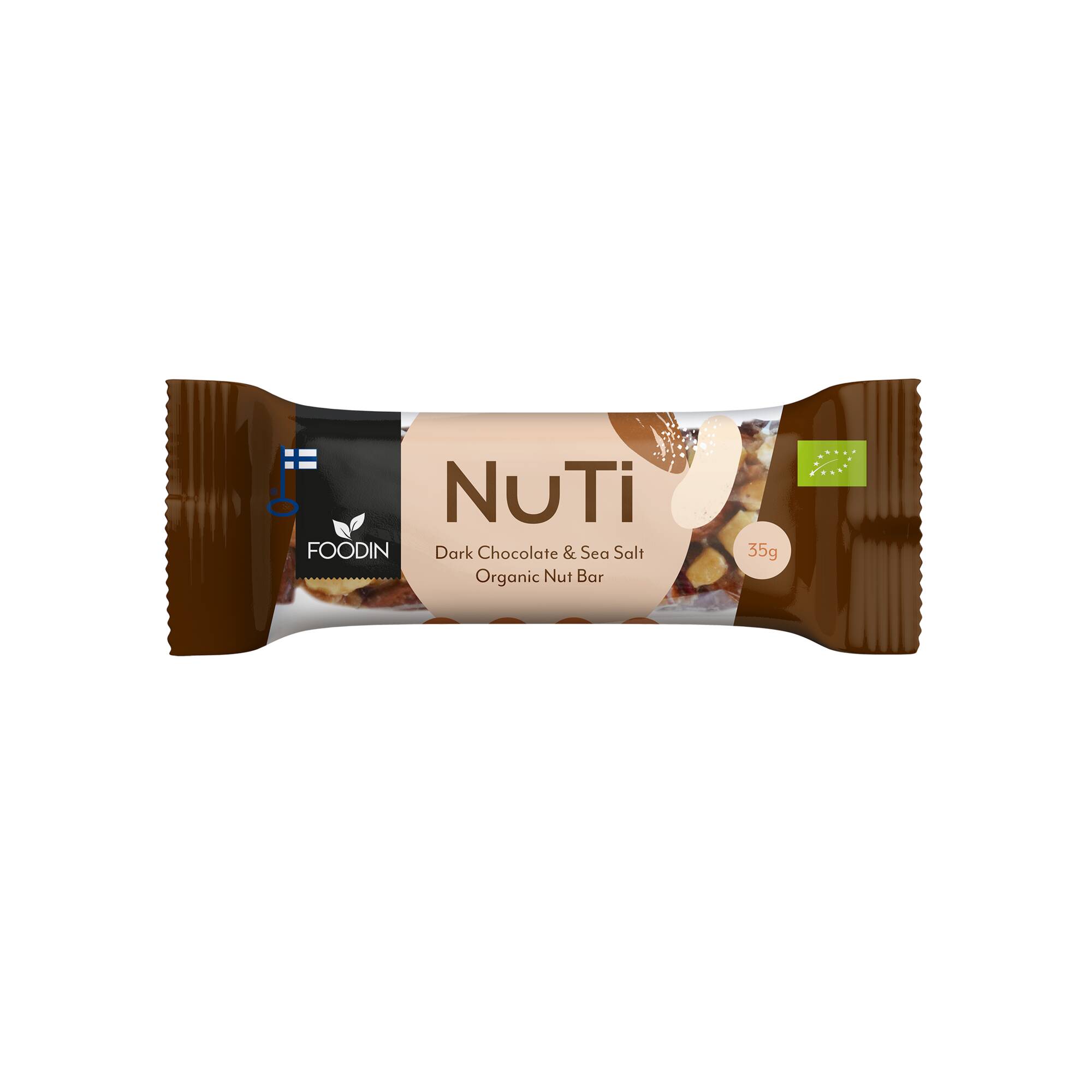 Foodin NUTI Dark Chocolate & Sea Salt Luomu 35g pähkinäpatukka