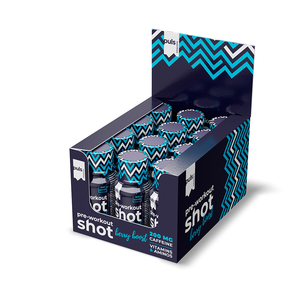 PULS Shot Pre-Workout Berryboost 12x60 ml energiashotti