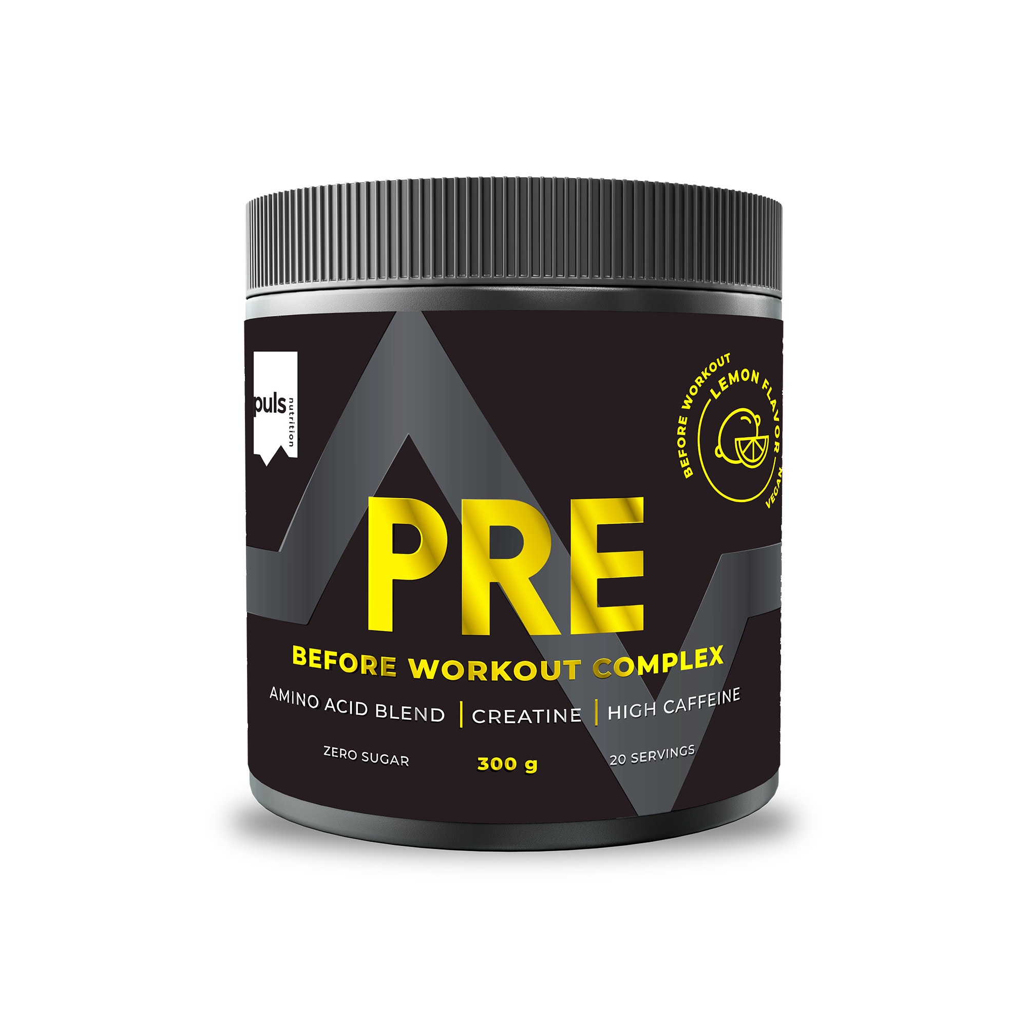 PULS Pre Workout Lemon 300 g aminohappojuomajauhe