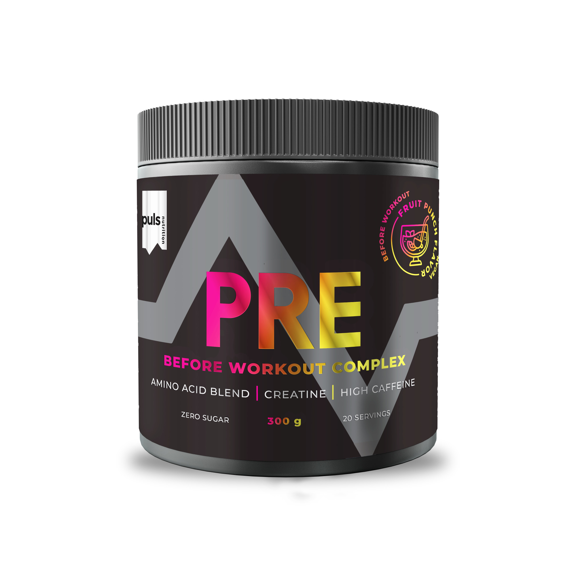 PULS Pre Workout Hedelmäpunssi 300 g aminohappojuomajauhe