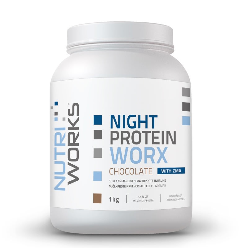 Nutri Works Night Protein WorX with ZMA Chocolate 1000 g proteiinijauhe