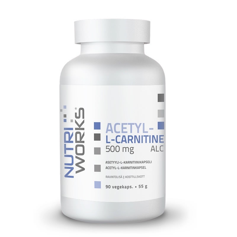 Nutri Works Acetyl L-Carnitine 500mg 90 vegekaps. ravintolisä