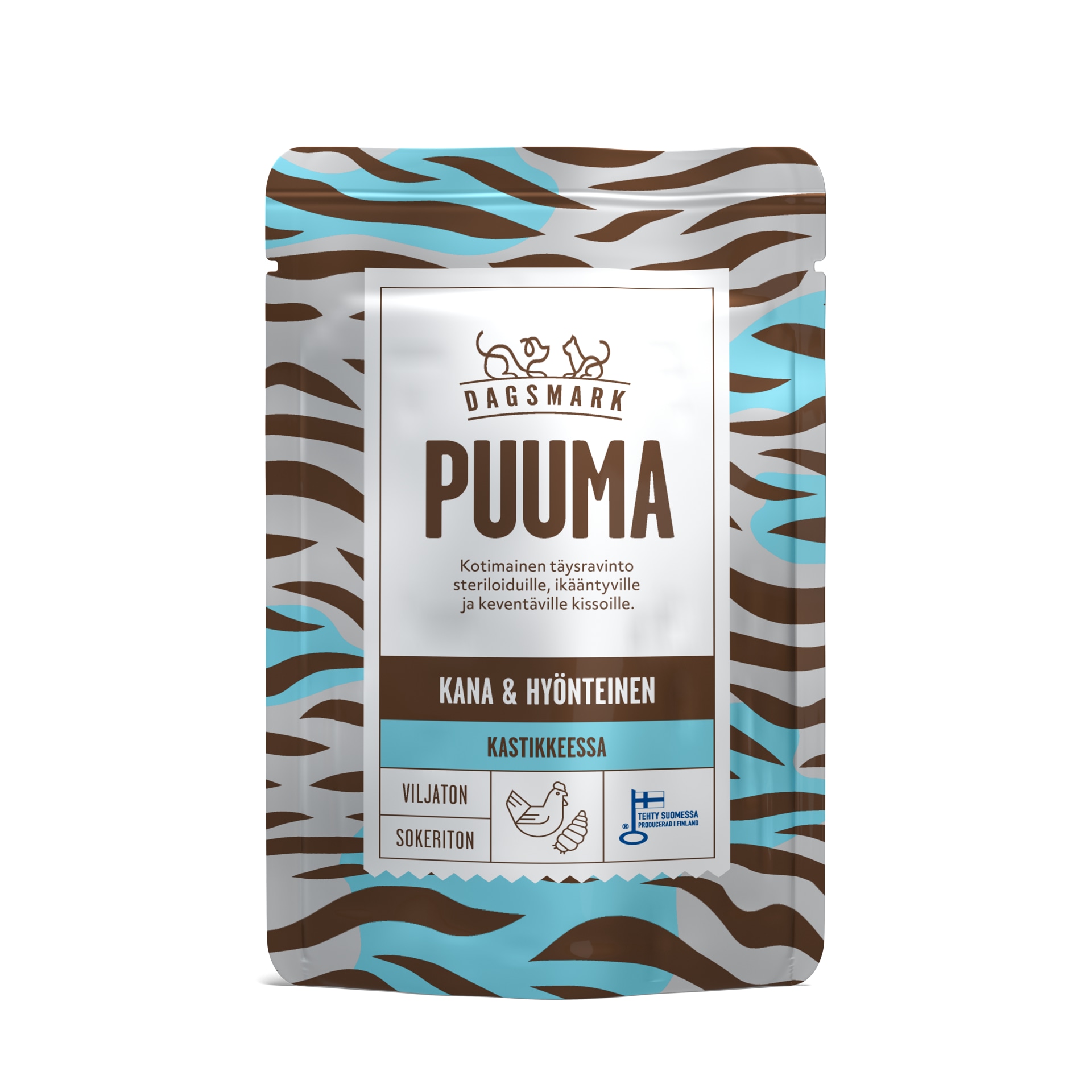 Dagsmark Puuma 80 g kana-hyönteinen täysravinto kastikkeessa leikatulle kissalle