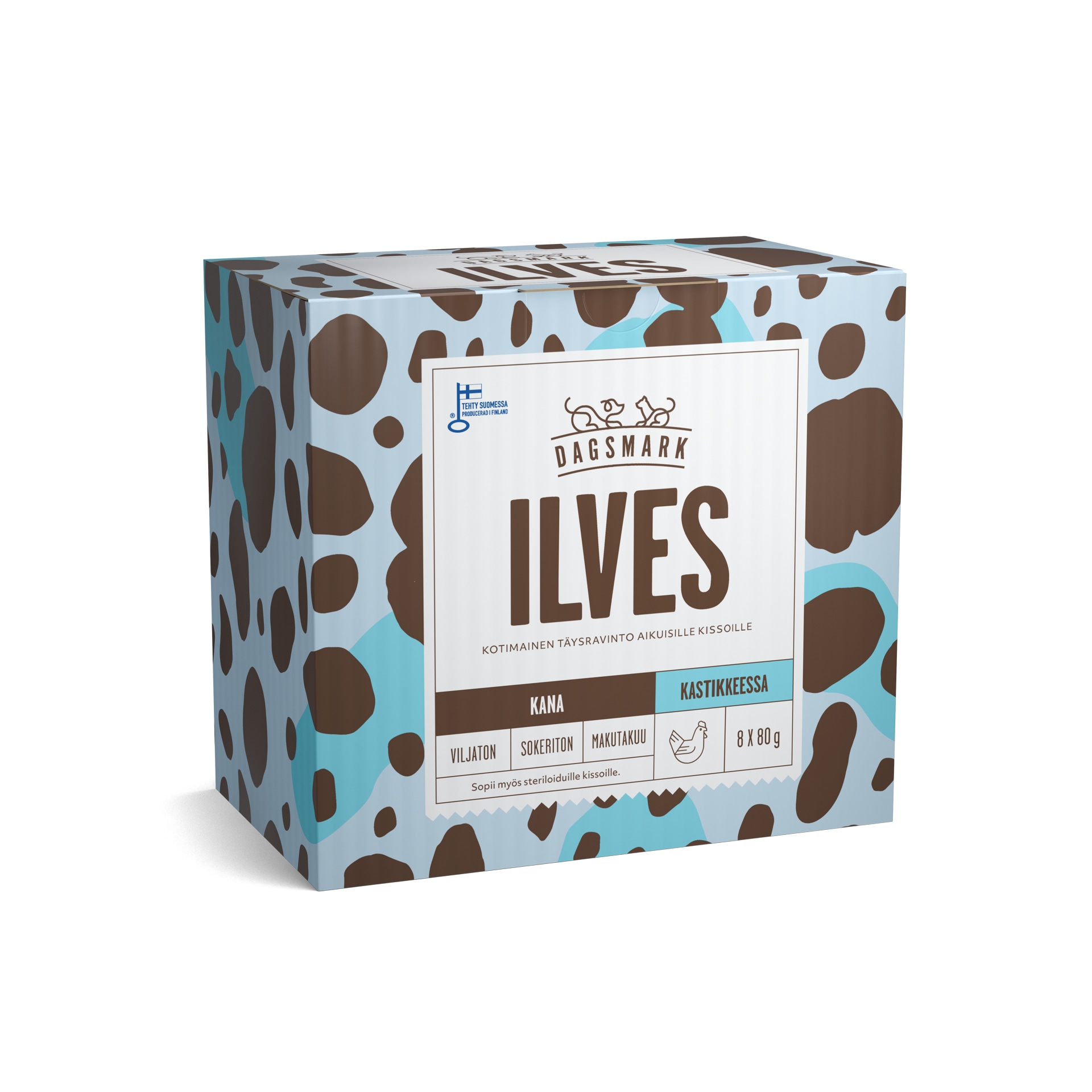 Dagsmark Ilves 8 x 80 g kanaa kastikkeessa kissan märkäruoka