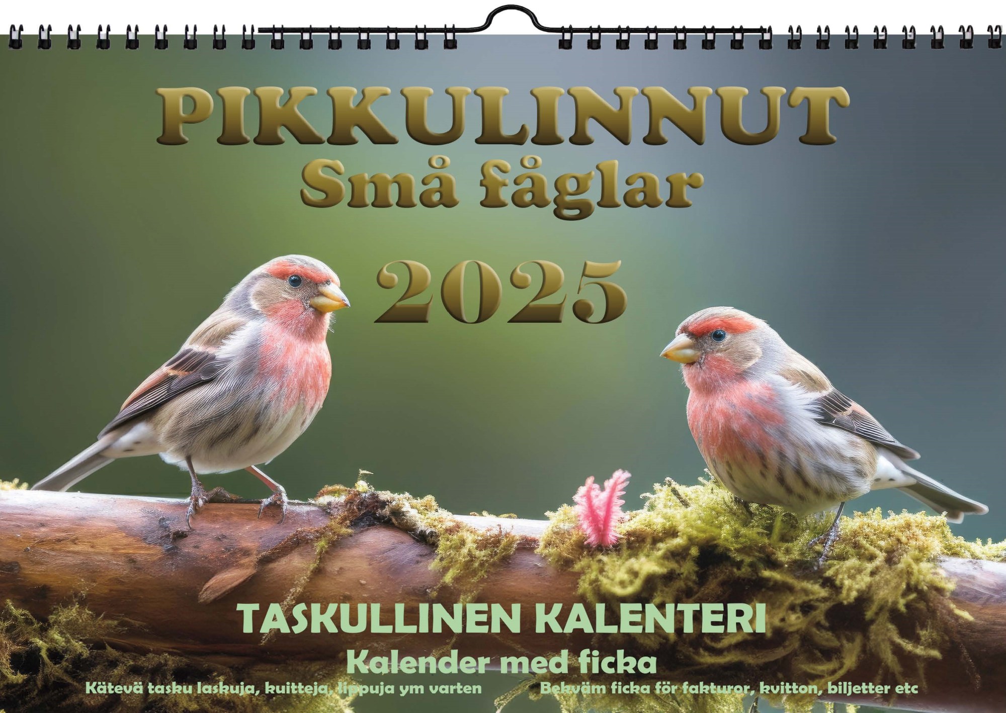 Suomen Aika Linnut 2025 taskullinen seinäkalenteri
