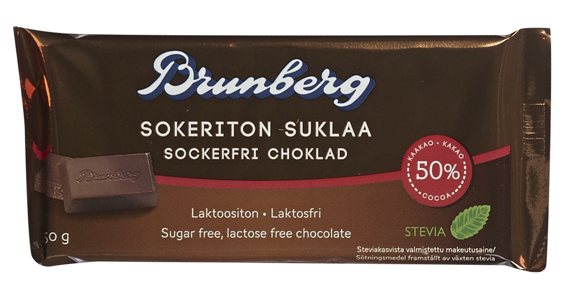 Brunberg 50 g sokeriton suklaa