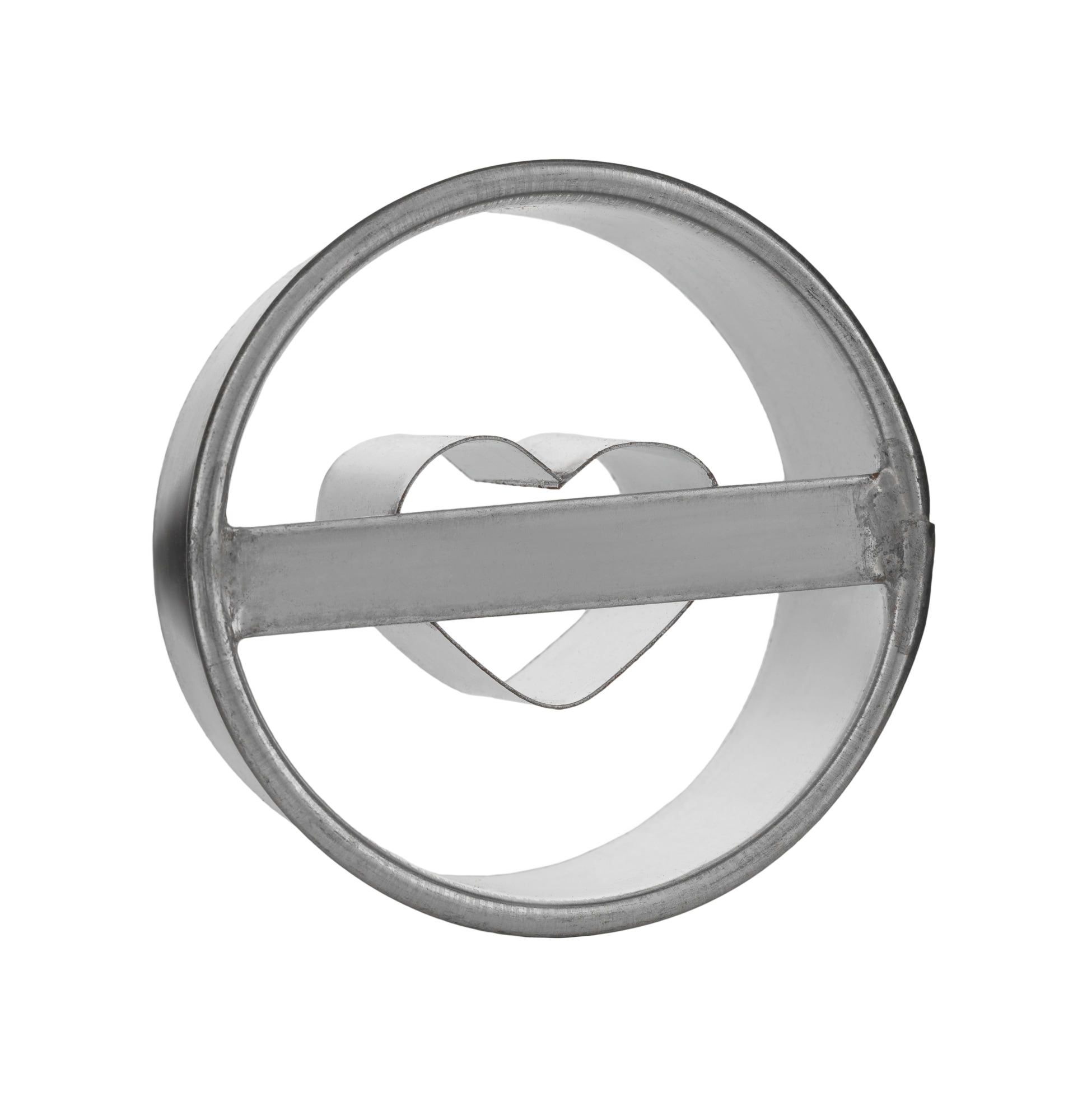 Peltityö Åkerman 5 cm pyöreä pikkuleipämuotti keskellä sydän