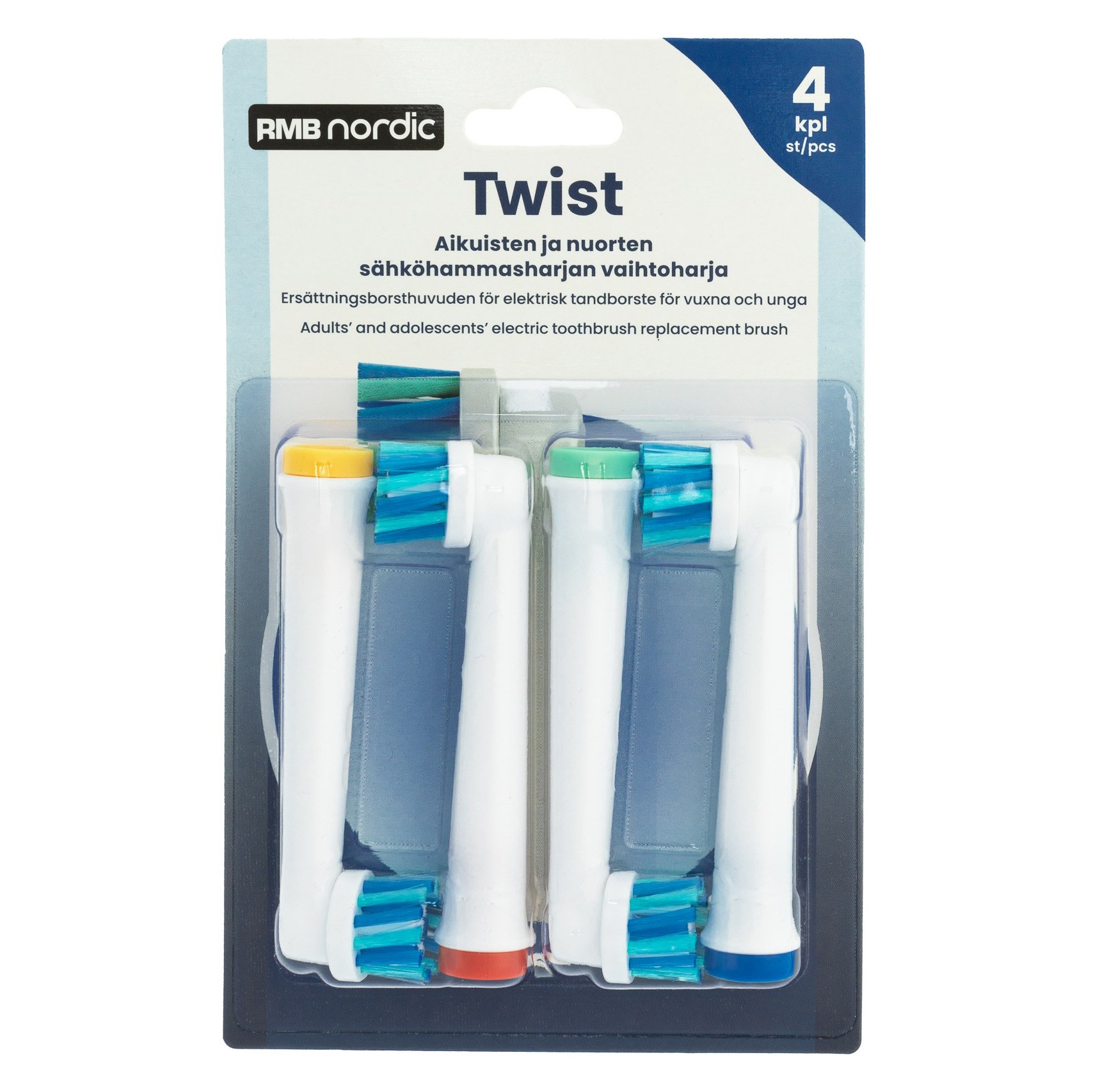 RMB Nordic Twist 4 kpl sähköhammasharjan vaihtoharja