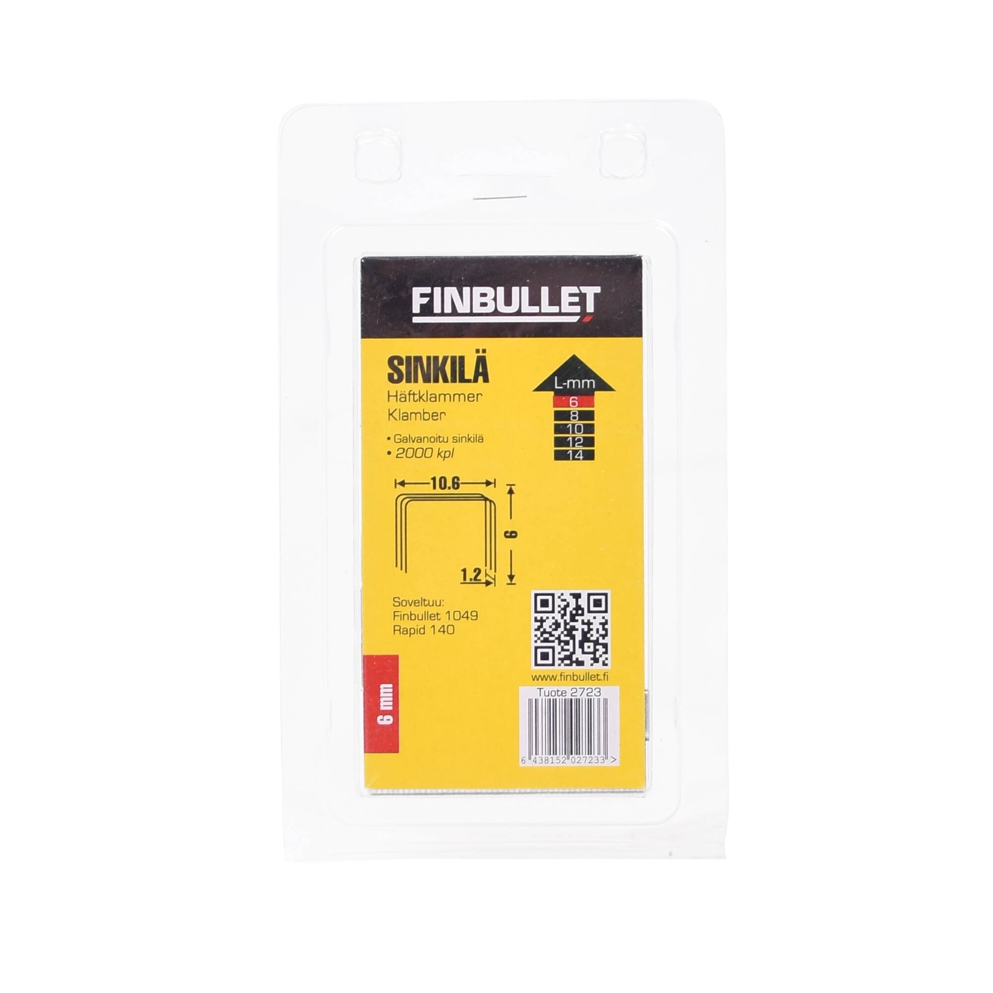 Finbullet 140 6 mm 2000 kpl sinkilä