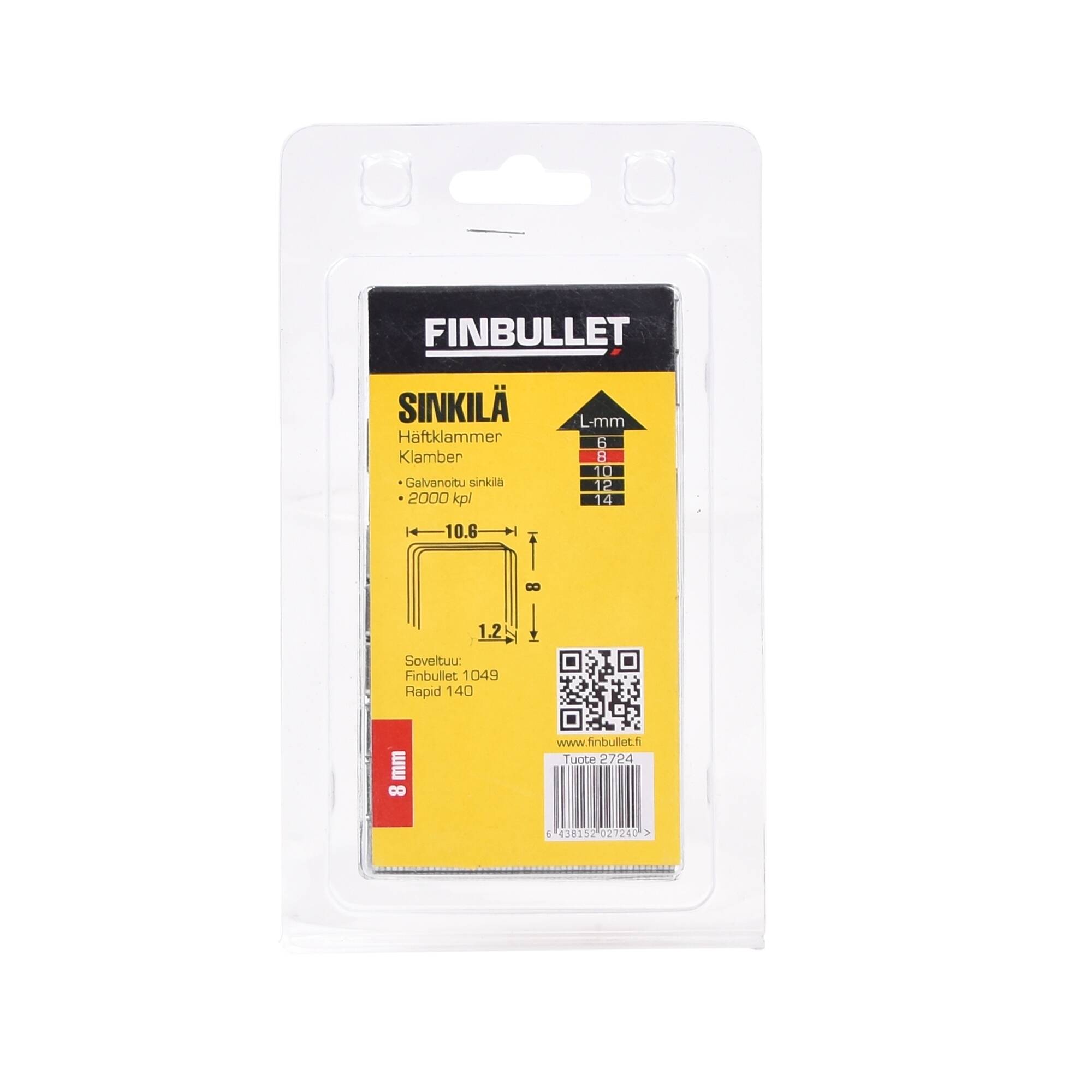 Finbullet 140 8 mm 2000 kpl sinkilä