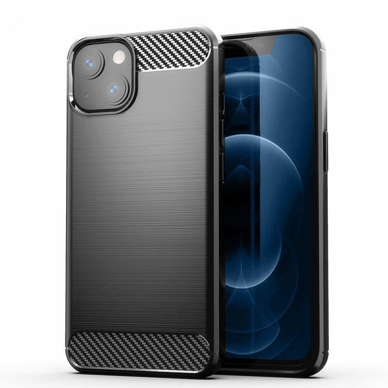 Insmat Carbon and Steel Style Apple iPhone 14 suojakuori