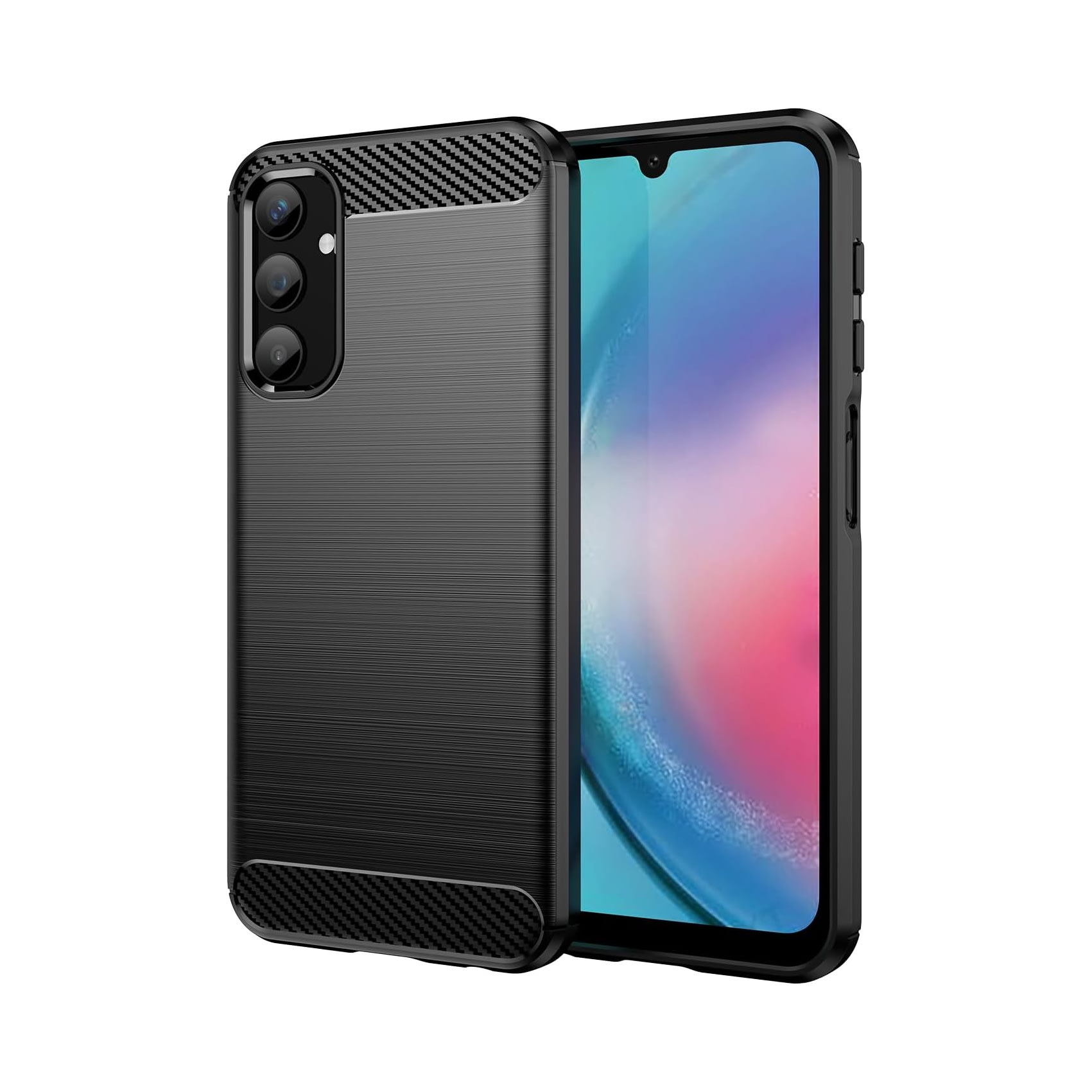 Insmat Carbon and Steel Style Samsung Galaxy A25 suojakuori