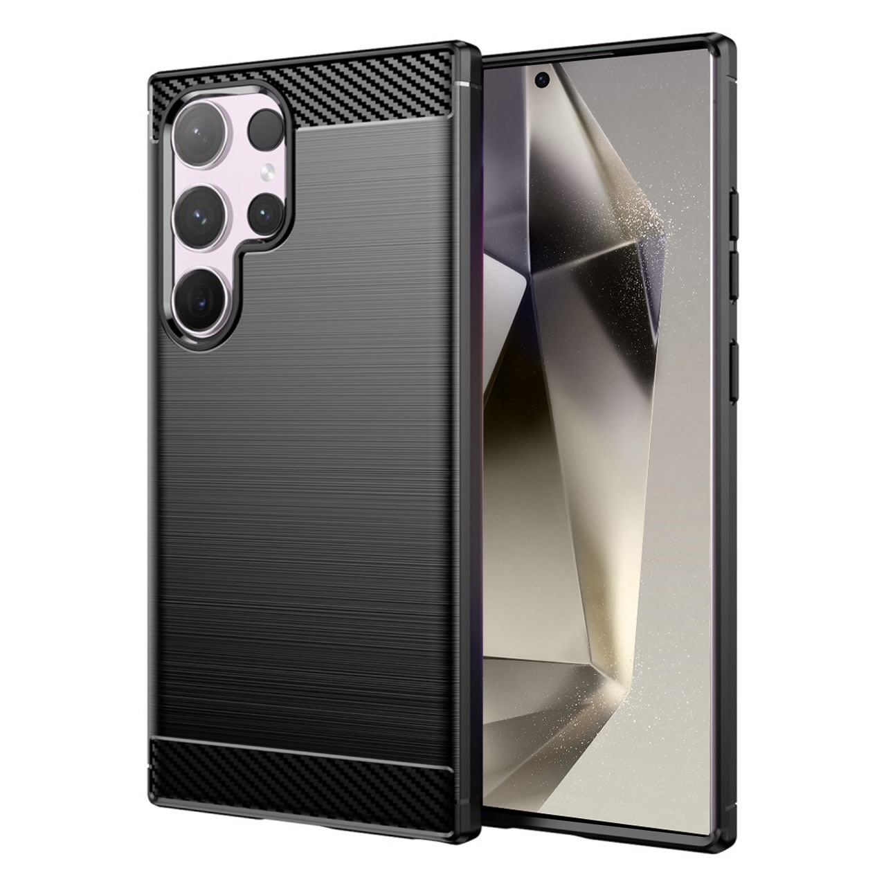 Insmat Carbon and Steel Style Samsung Galaxy S24+ suojakuori