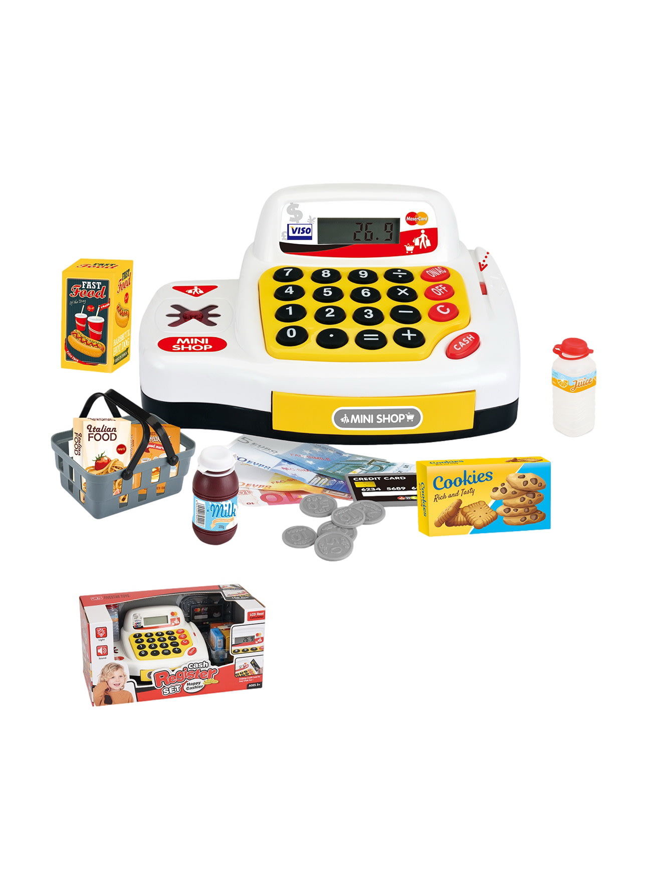 Happy Cashier kassakone ja ostokset