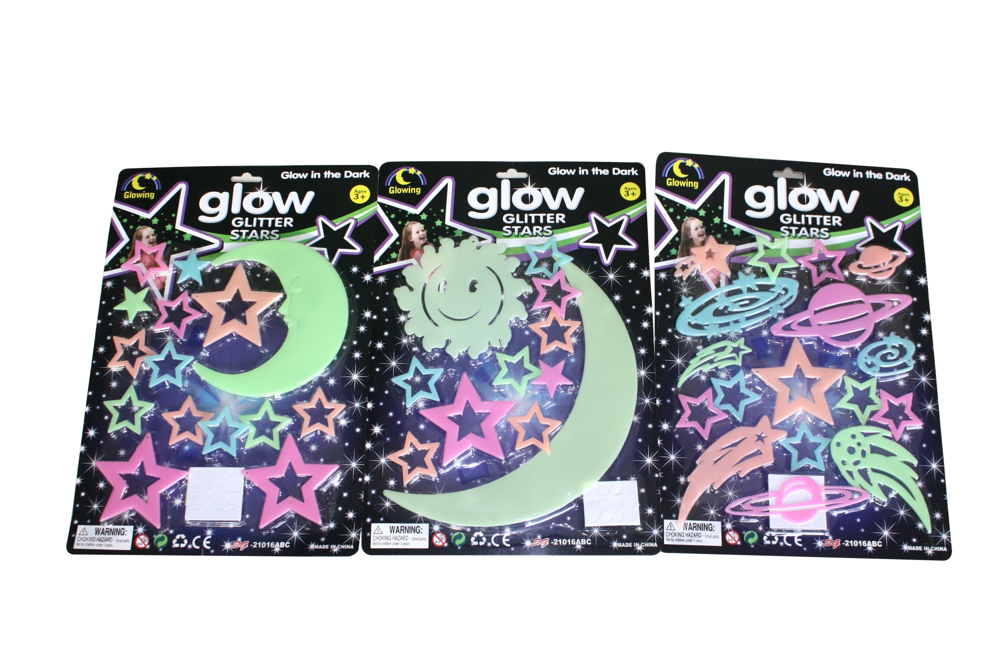 Glow Stars isot värikkäät hohtavat tähdet