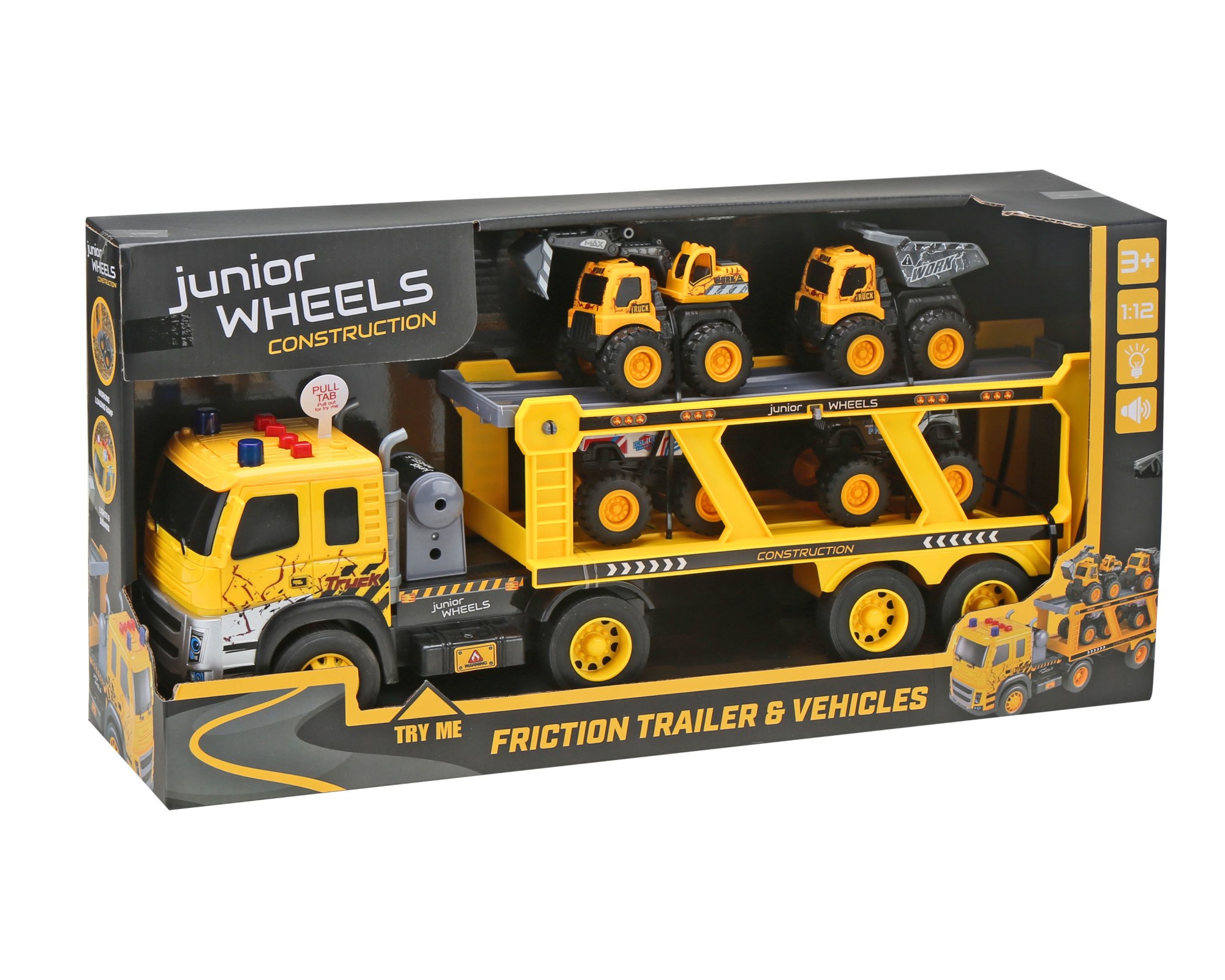 Junior Wheels 1:12 kuljetusauto ja autot