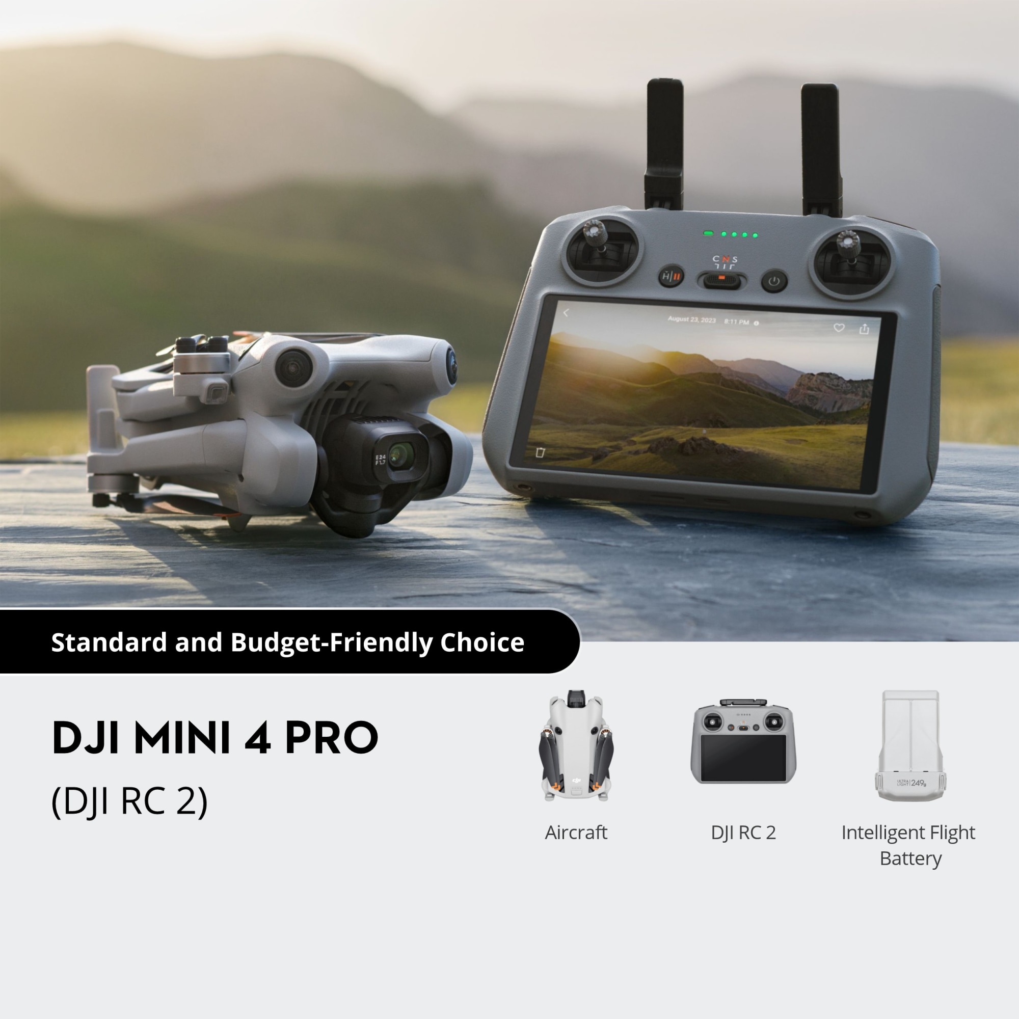 DJI Mini 4 Pro kuvauskopteri + RC2 ohjain