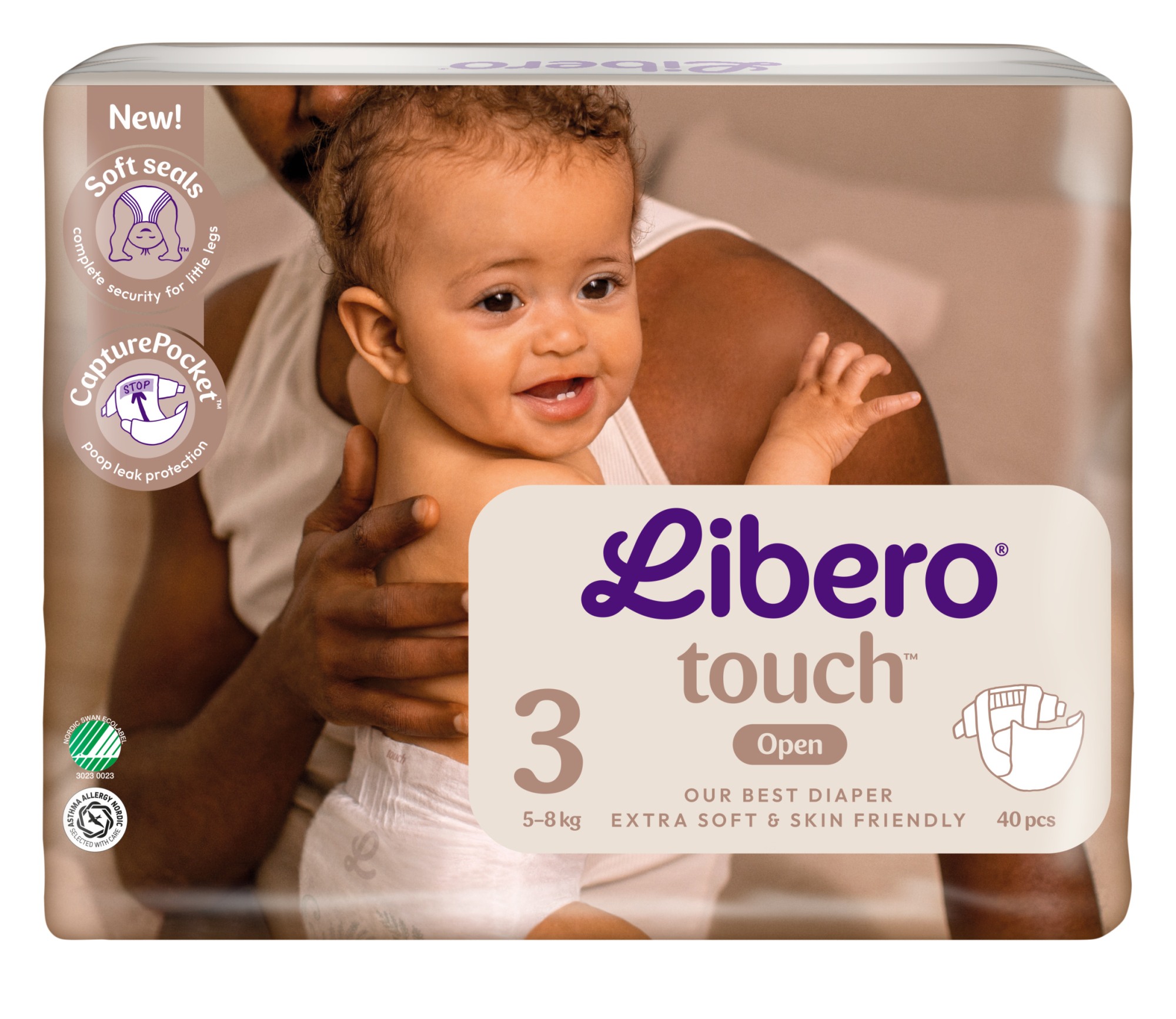 Libero Touch koko 3, 5-8 kg 40 kpl teippivaippa