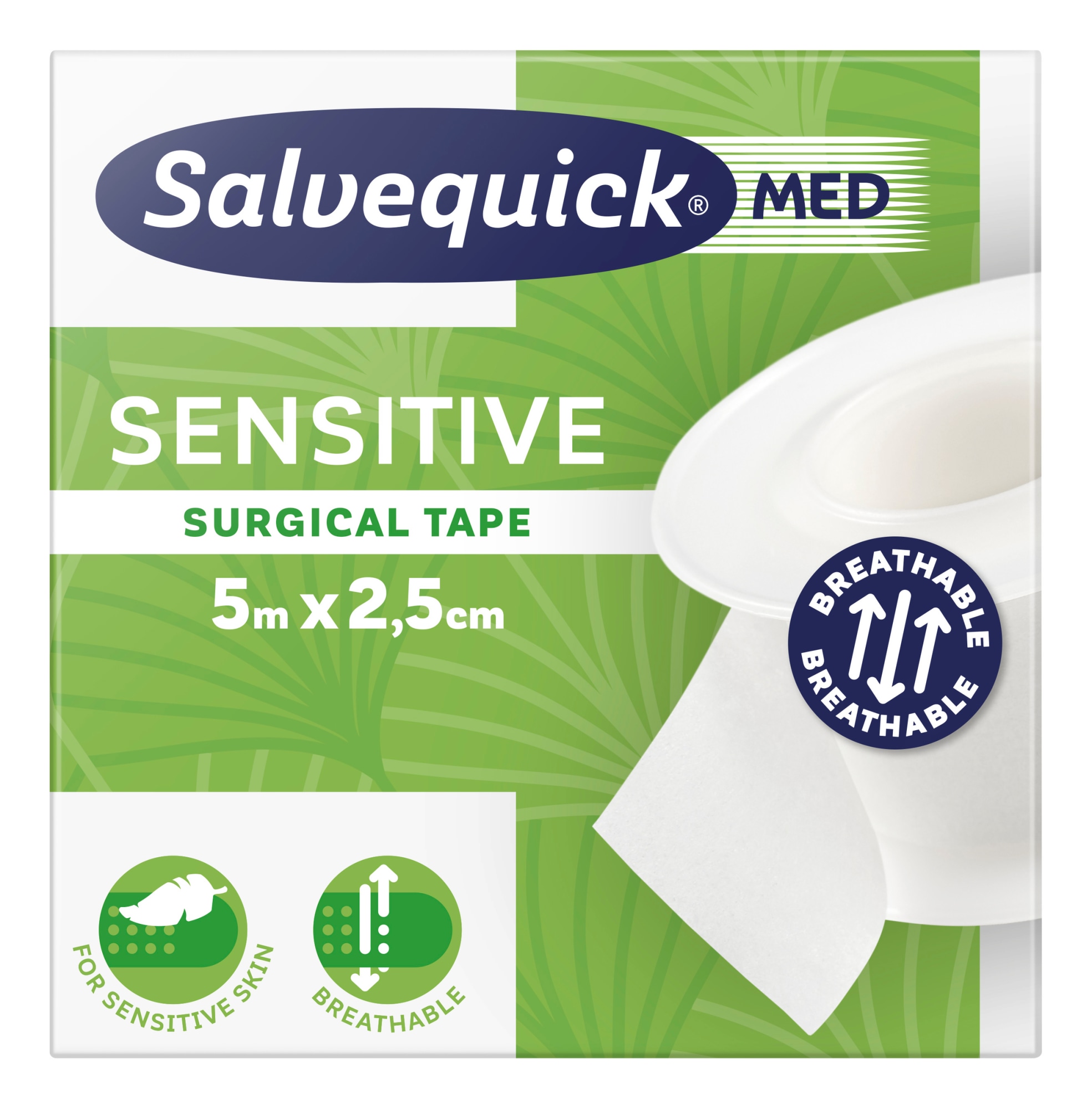 Salvequick MED Sensitive 5 m x 2,5 cm kirurginen haavateippi