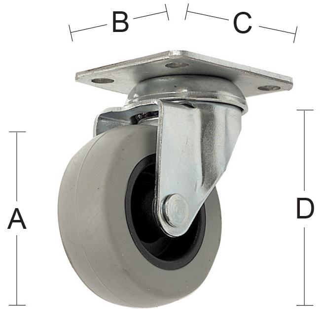Habo 4007 75 mm kääntyvä kalustepyörä
