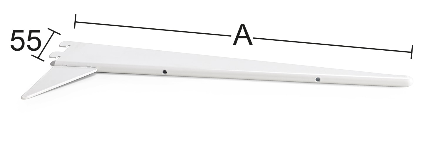 Habo 611 500 mm valkoinen U-kannatin