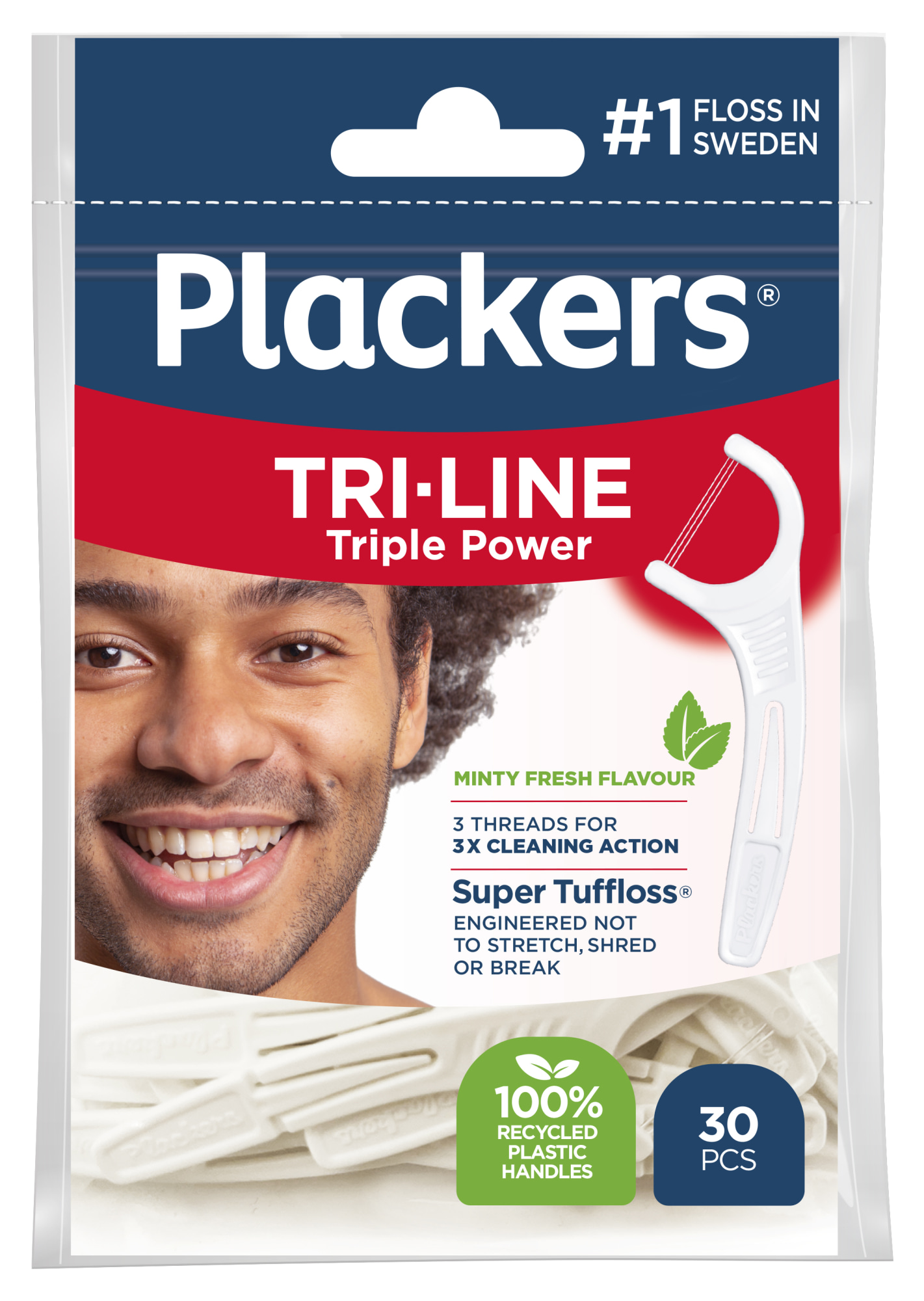 Plackers Tri-Line 30 kpl hammaslankain