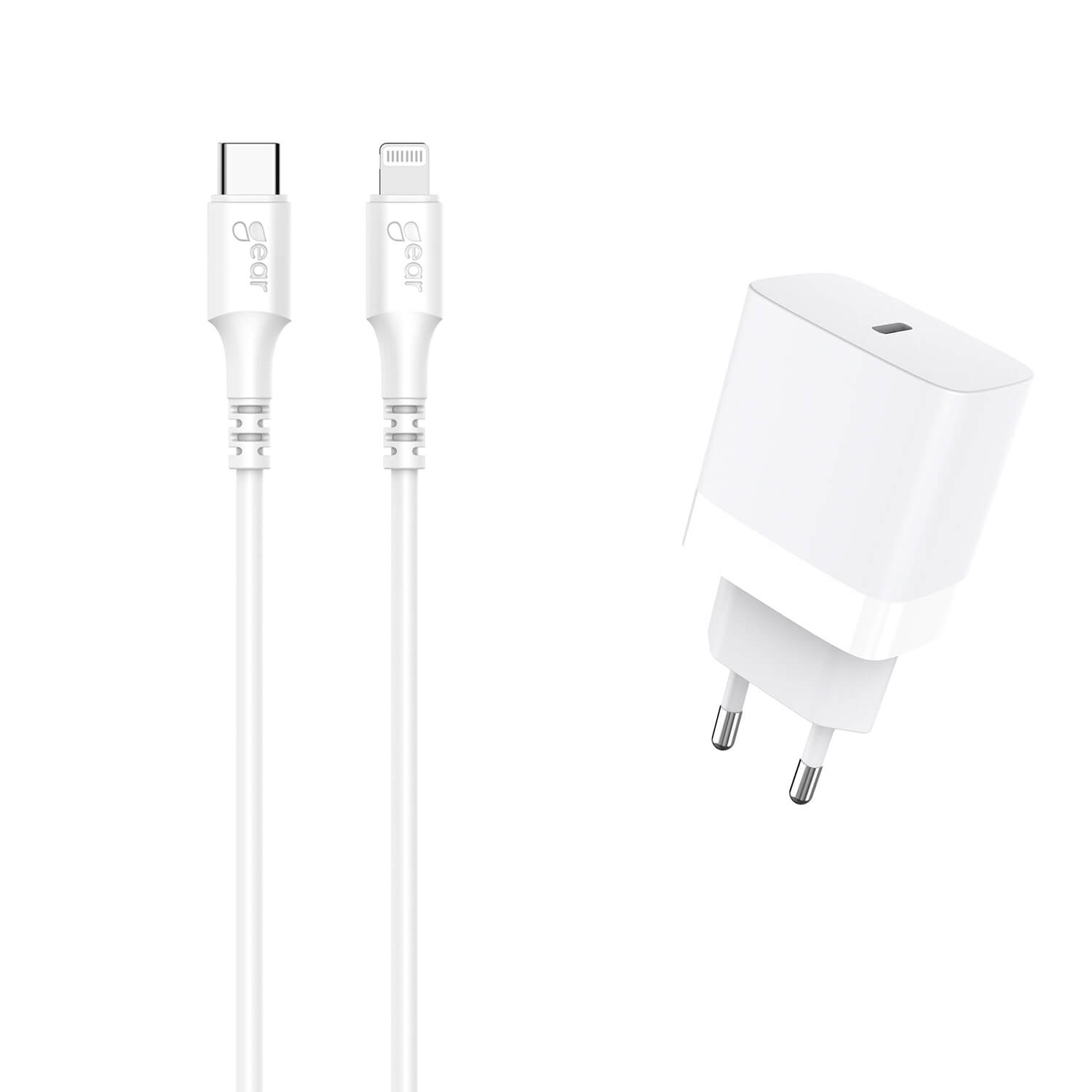 Gear 220V 1xUSB-C PD 20W, Johto Lightning USB-C MFI C94 PD-verkkolaturi