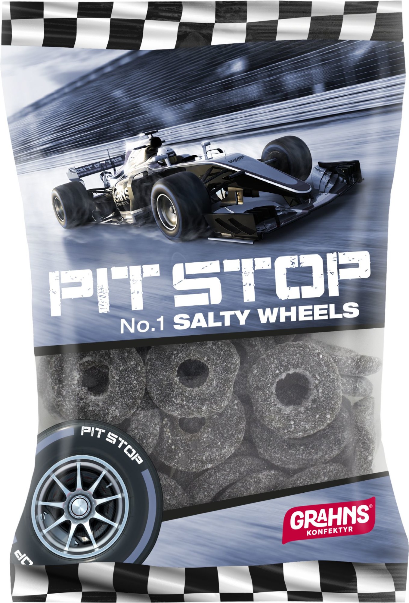 Pit Stop Salmiakkirengas 50 g karkkipussi