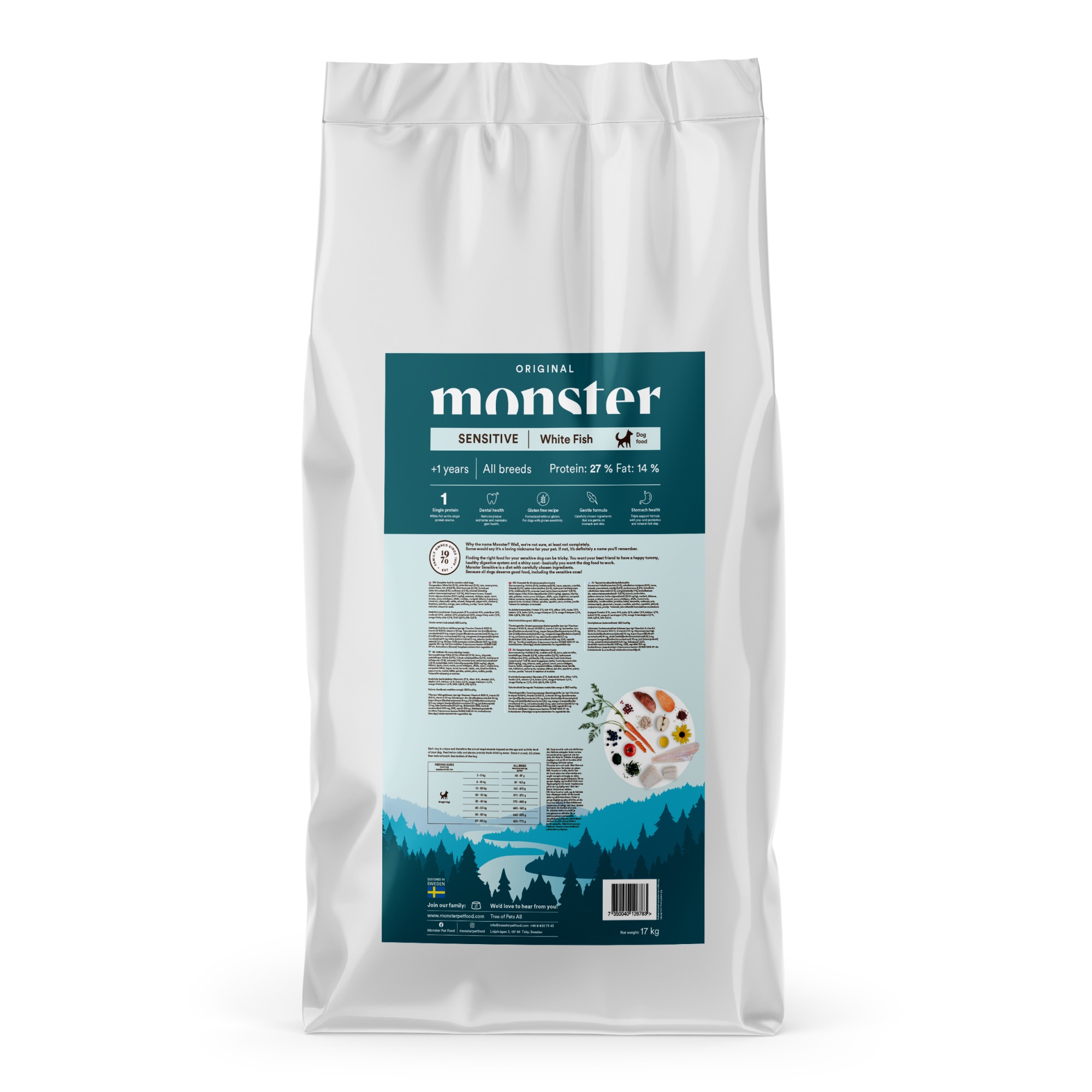 Monster Dog Orig Sensitive White Fish 17 kg  koiran täysravinto