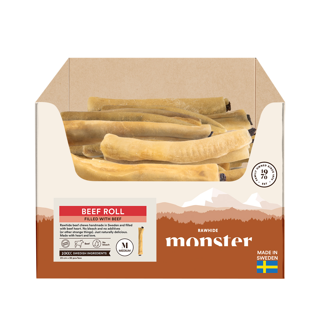 Monster Rawhide M nautatäyterulla koiralle