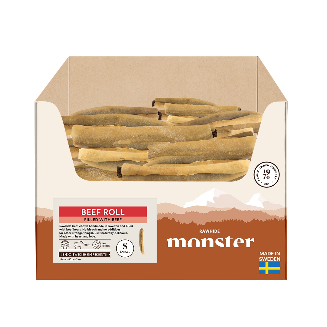 Monster Rawhide nautatäyterulla S koiralle