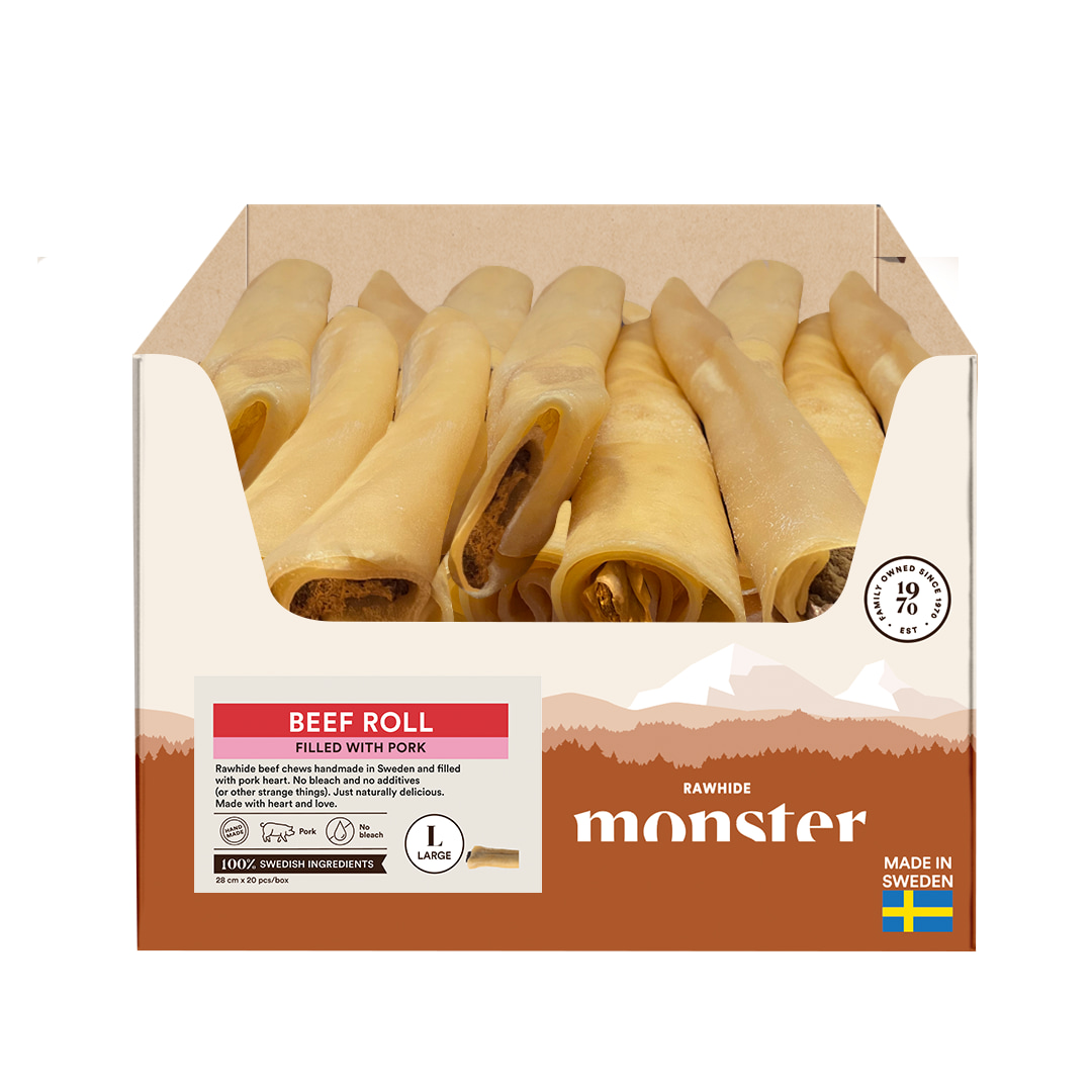 Monster Rawhide possutäyterulla L koiralle