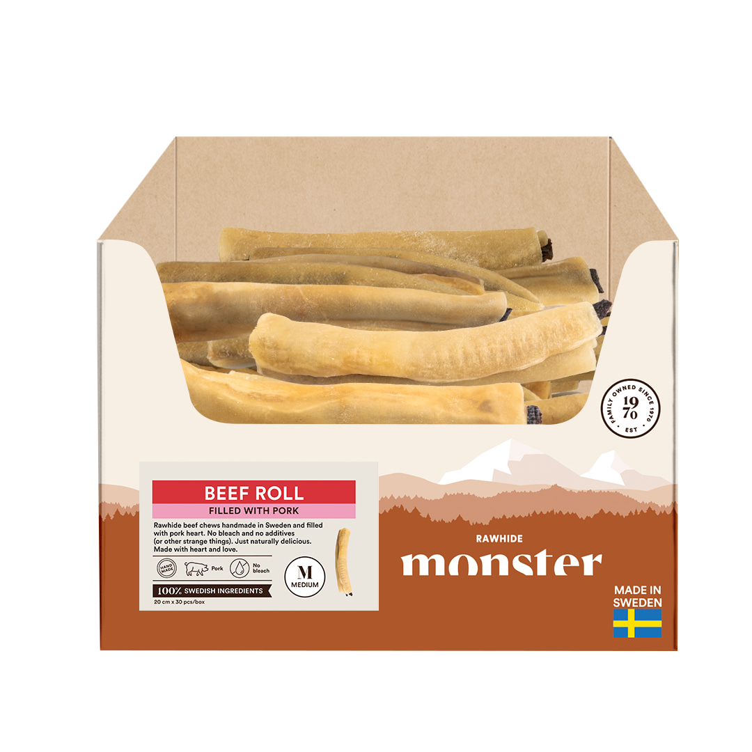Monster Rawhide possutäyterulla M koiralle