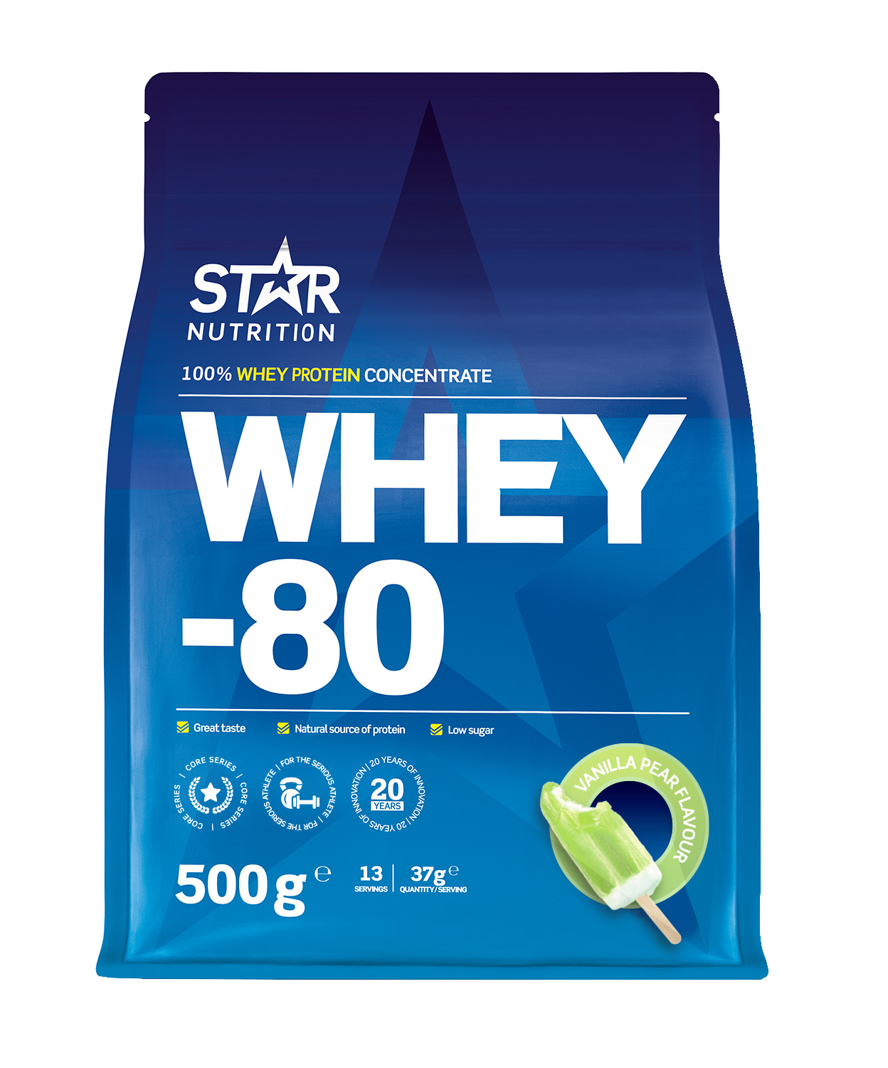 Star Nutrition Whey-80 Vanilla Pear 500g heraproteiini