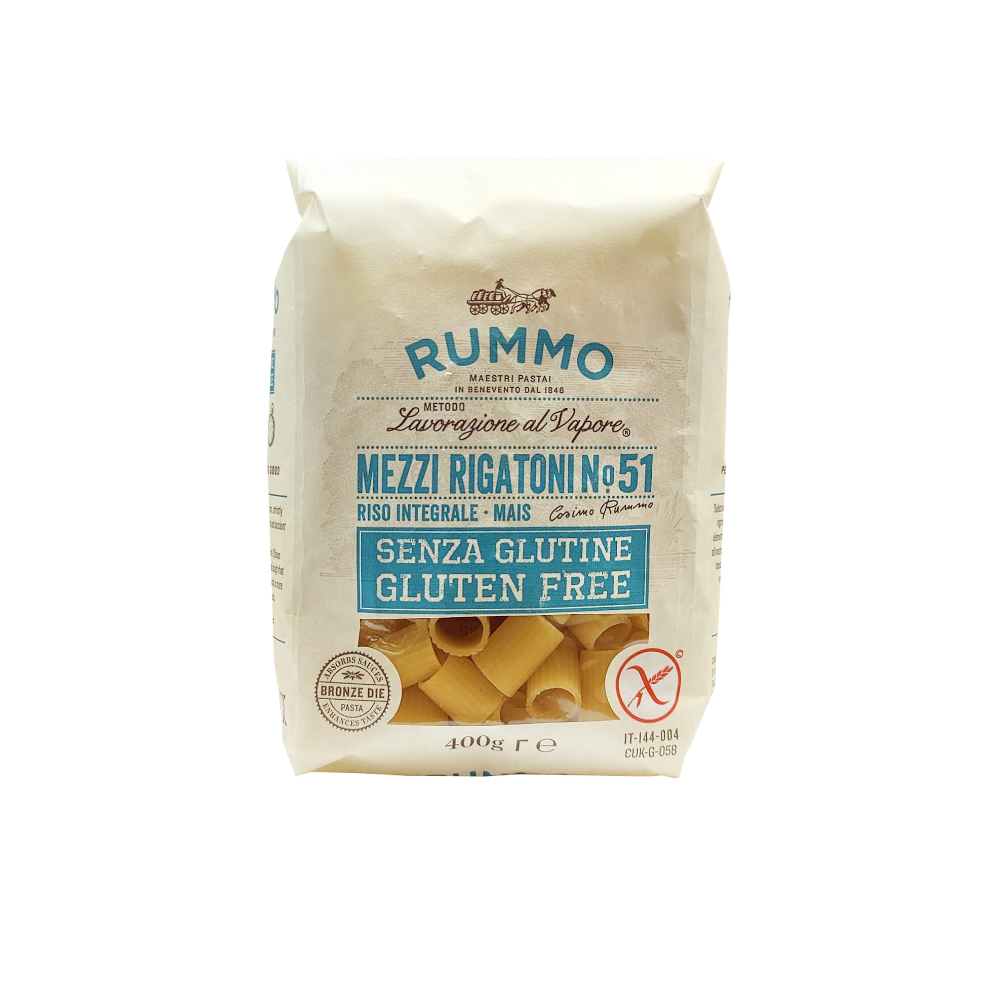 Rummo Mezzi Rigatoni no:51 Gluteeniton 400g pasta