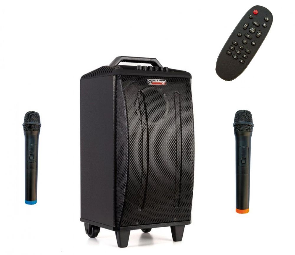 AudioDesignPRO M3 12WL akkukäyttöinen BT-kaiutin ja kaksi langatonta mikrofonia