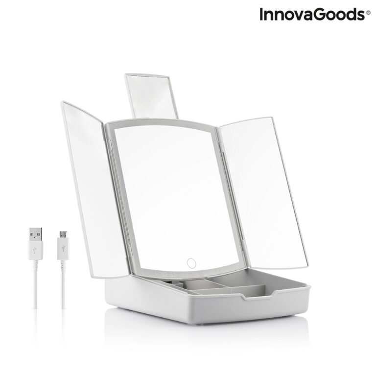 InnovaGoods 3-in-1 meikkipeili säilytyslokeroilla
