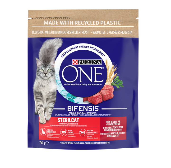 Purina One 750 g Sterilcat Nautaa ja vehnää kissan kuivaruoka