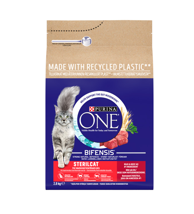 Purina One 2,8 kg Sterilcat Nautaa kissan kuivaruoka