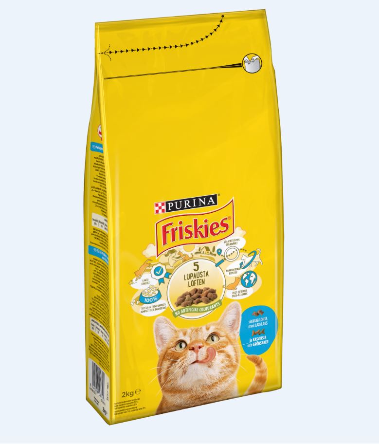Friskies 2 kg Adult Lohta ja kasviksia kissan täysravinto