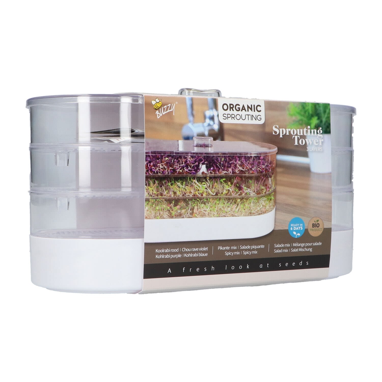 Buzzy 3-kerroksinen idätystorni