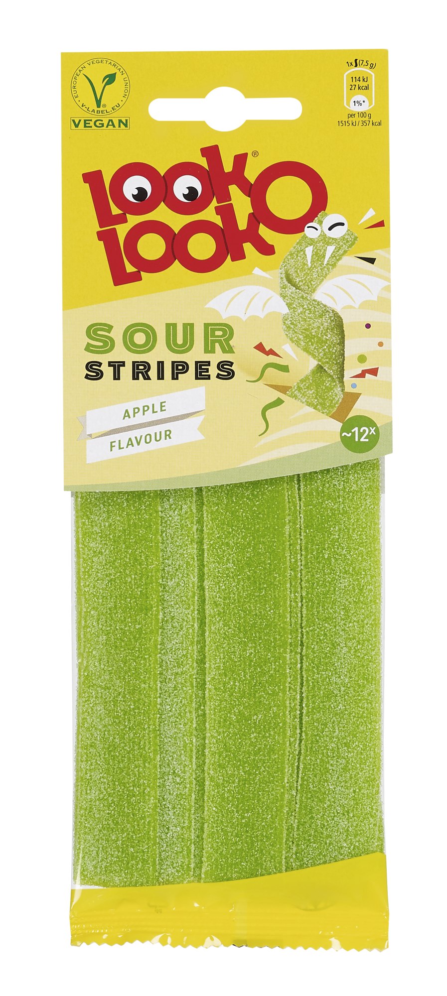 Look-O-Look Sour Apple Stripes 90 g viinikumimakeinen